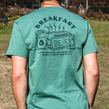 Breakfast Beer Green T-Shirt
